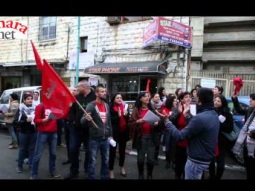 جبهة الناصرة توزع منشورها لانتخابات بلدية الناصرة 2014