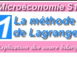 Microéconomie  - 1 La méthode de Lagrange