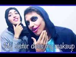 my sister does my makeup Moha / اختي نجود تسويلي مكياج ((= / موها