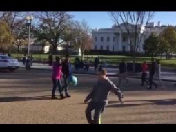 Sami Playing soccer in front of White House in Washington DC
