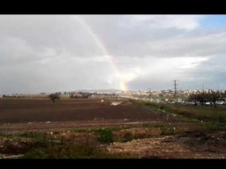 A wonderful rainbow over the Galilee (Ramat Yishai near Nazareth , Israel)