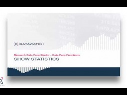 DatawatchDatawatch Monarch | Data Prep Functions - Show Statistics