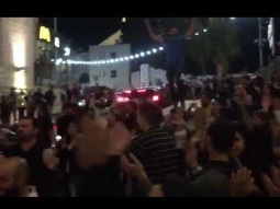 مؤيدو وليد عفيفي يحتفلون في شوارع الناصرة قبل اعلان نتيجة الانتخابات