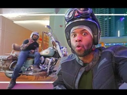 تجربة ركوب الدراجة النارية لأول مرة مع عزوز في دُبي !! 