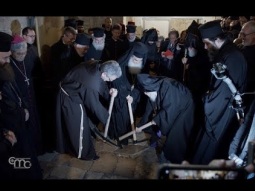 في القدس، حفل إطلاق مشروع ترميم أرضية كنيسة القيامة.