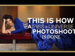 This is how a high fashion photoshoot for a Miss Universe is done, Lights camera, action.