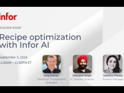 Recipe optimization with Infor AI | Builder Hour