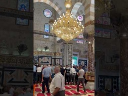 Gathering for prayer at Al-Aqsa mosque