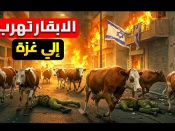 الابقار تهرب من حرائق اسرائيل الى غزة