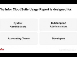 Infor CloudSuite Usage Report - Overview