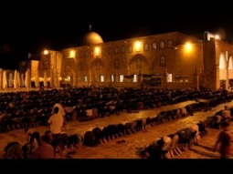 عشرات الآف في صلاة التراويح بالمسجد الأقصى وهلال رمضان فوق الحرم القدسي الشريف